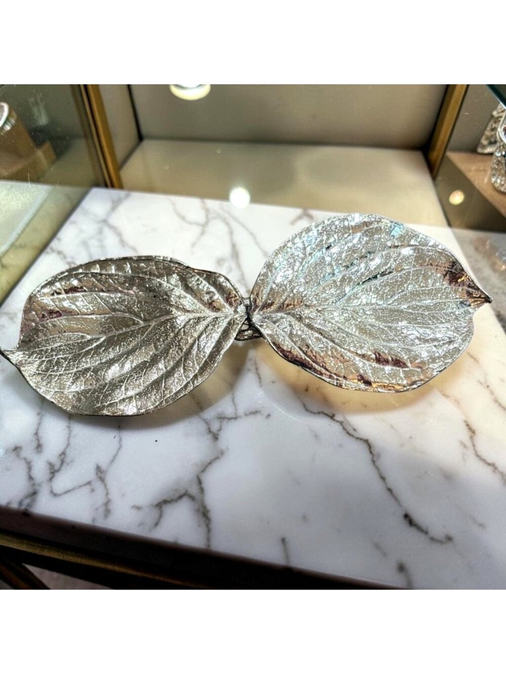 Vintage MIMI DI N Signed Dated 1981 Silver Leaf Strip Belt Buckle 1.25"